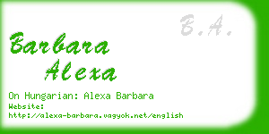 barbara alexa business card